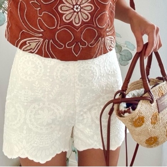 New ZARA Embroidered Shorts ZW Collection - Picture 1 of 9